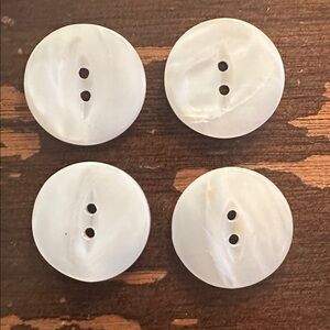 4, 1” Victorian Hand Carved Mother If Pearl Buttons, Matching Set